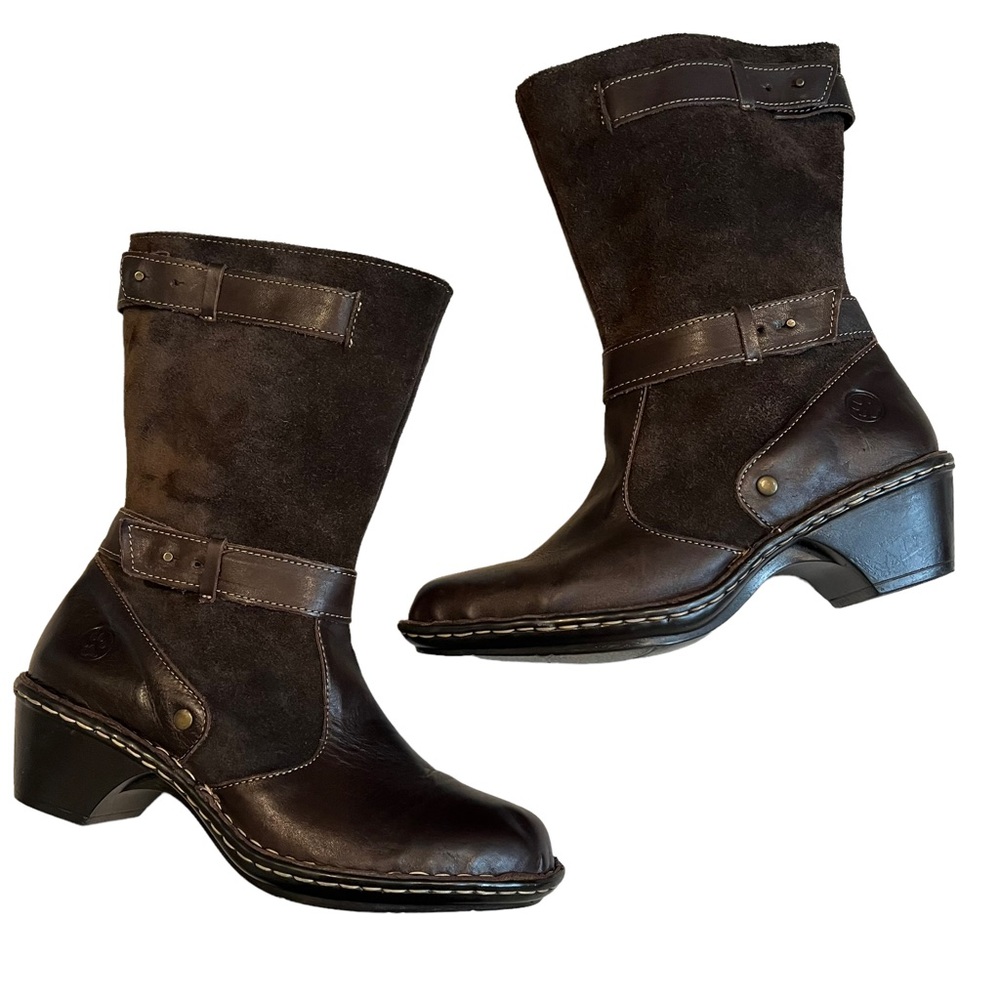 Lobo Solo Brown Leather/ Suede Mid-Calf Boot, Sz 9